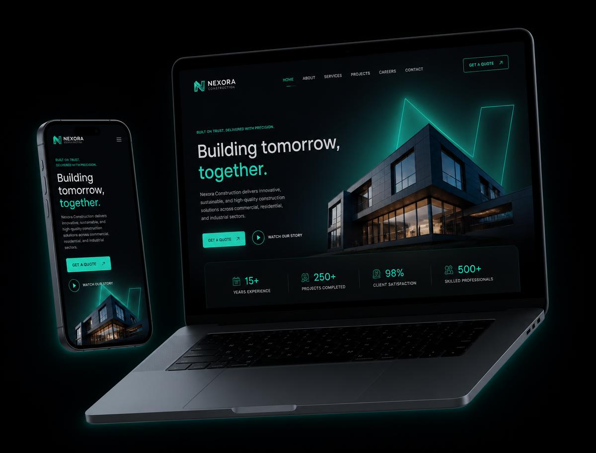 Exemplo de site entregue — Construtora